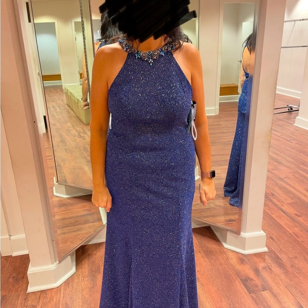 Formal gown, royal blue, sparkly, size 16